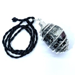 Spinel in Matrix Tumbled Gemstone Spiral Pendant